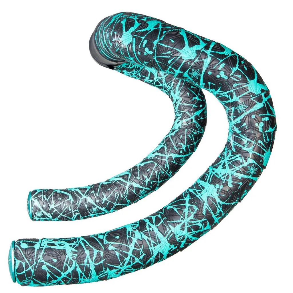 Supacaz SSK Handlebar Tape - Splat - Celeste   Ano Celeste Plugs