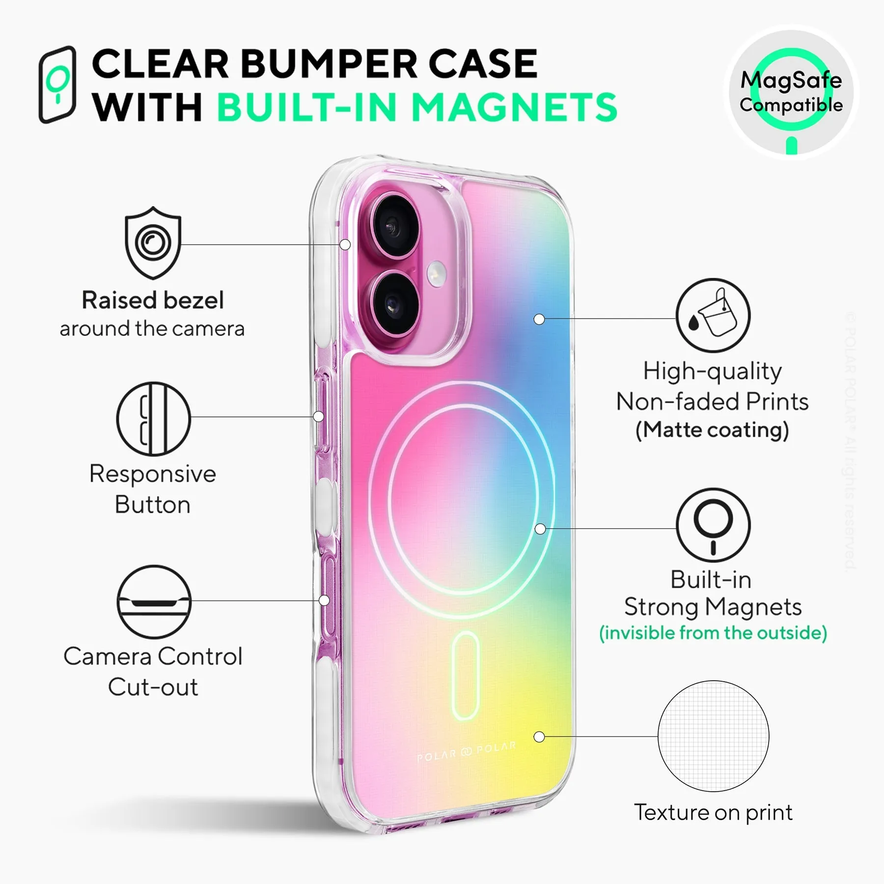 Sweet Dream Holo - iPhone 16 Plus Clear Bumper MagSafe Case