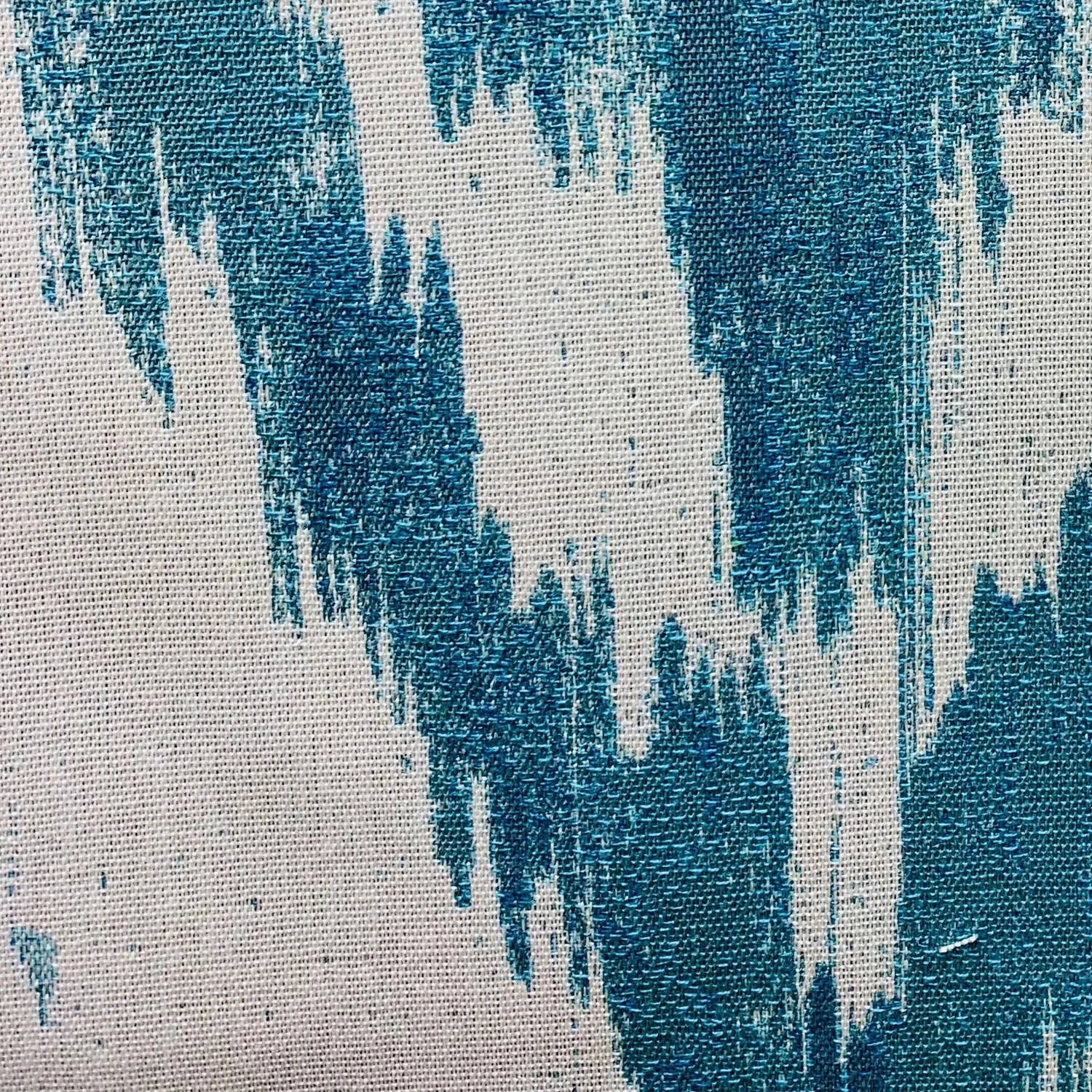 Teal Avalanche Blue Ikat Luxury Outdoor/Indoor Throw Pillow