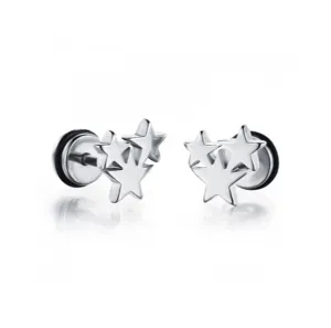 Teens and Adult Earrings:  Titanium Triple Stars with Easy Grip Screw Backs