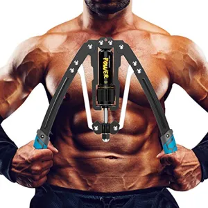 Tepemccu Hydraulic Power Twister Adjustable Arm-Exerciser - Home Chest Expander 22-440lbs, Home Fitness Equipment Bar for Men and Women with Resistance (Blue)