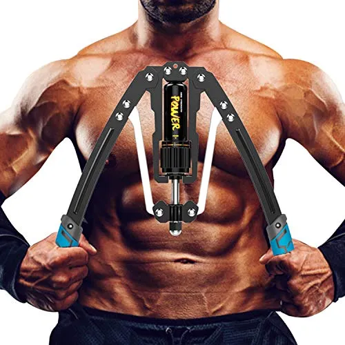 Tepemccu Hydraulic Power Twister Adjustable Arm-Exerciser - Home Chest Expander 22-440lbs, Home Fitness Equipment Bar for Men and Women with Resistance (Blue)
