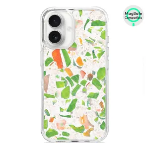 Terrazzo Green - iPhone 16 Clear Bumper MagSafe Case