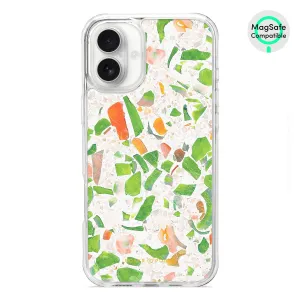 Terrazzo Green - iPhone 16 Plus Clear Bumper MagSafe Case