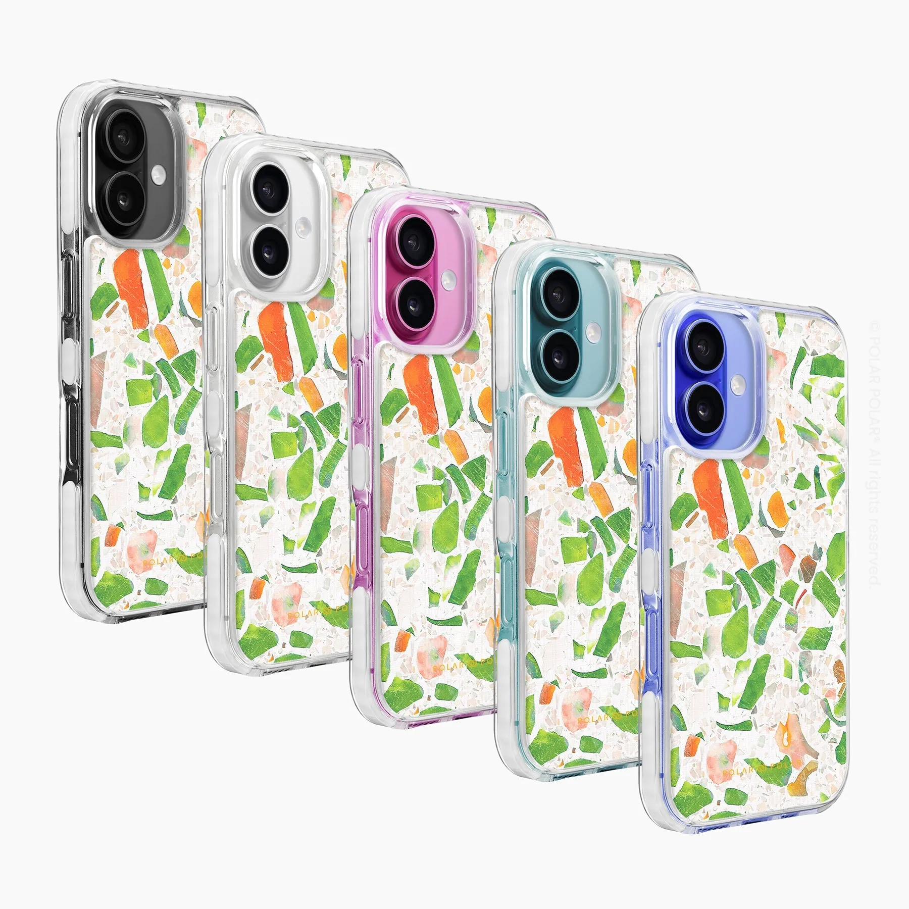 Terrazzo Green - iPhone 16 Plus Clear Bumper MagSafe Case