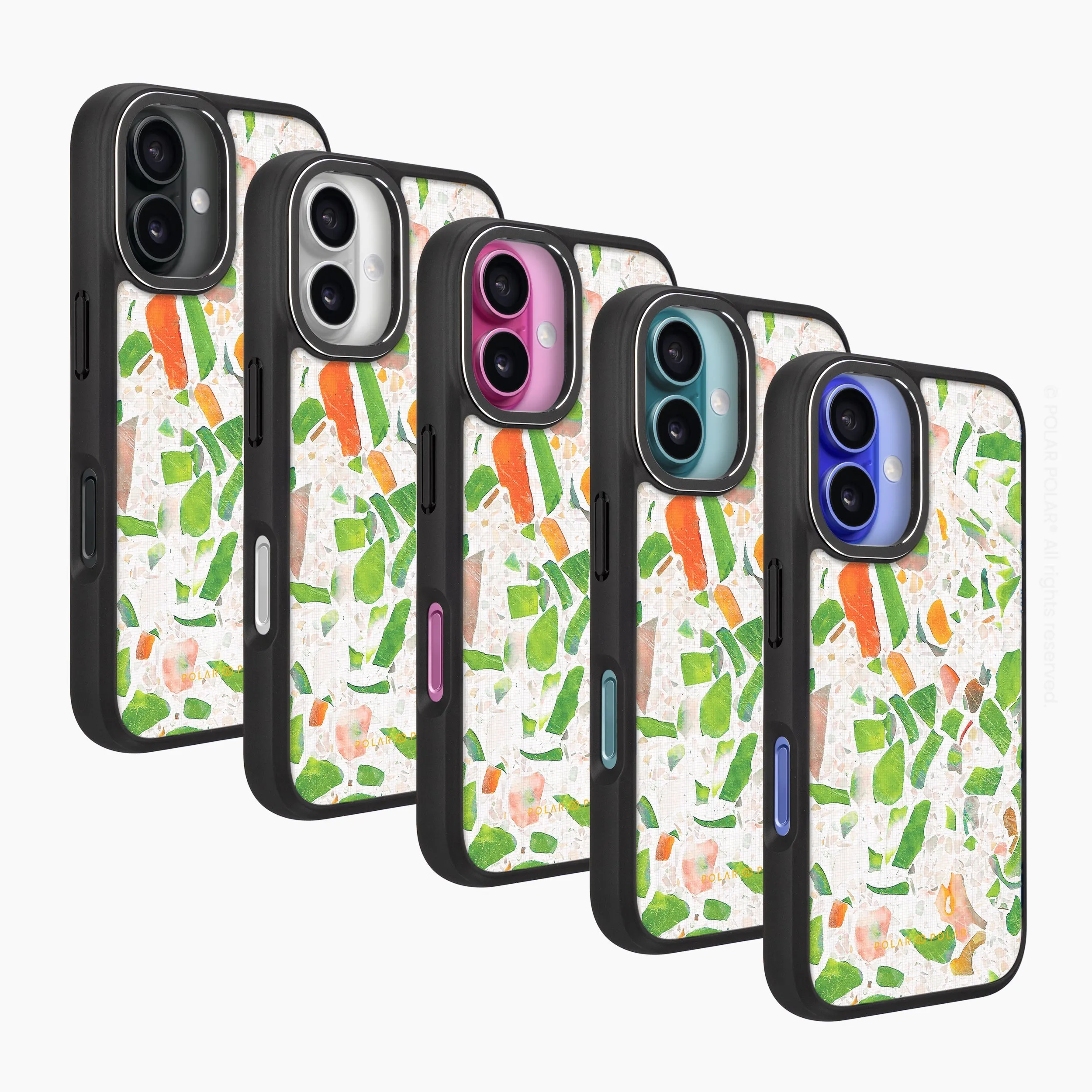 Terrazzo Green - iPhone 16 Plus Frosted Black Bumper MagSafe Case