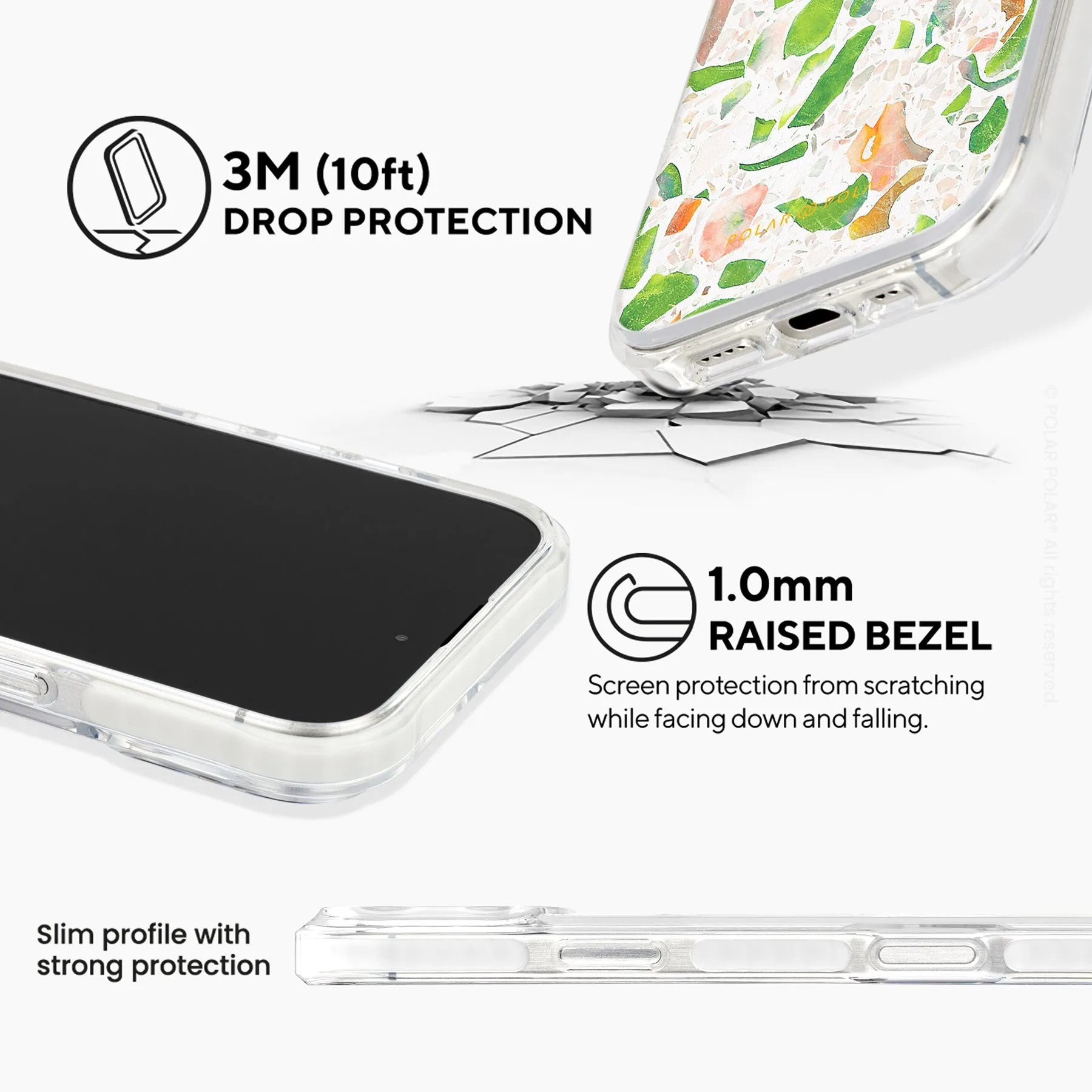 Terrazzo Green - iPhone 16 Pro Clear Bumper MagSafe Case