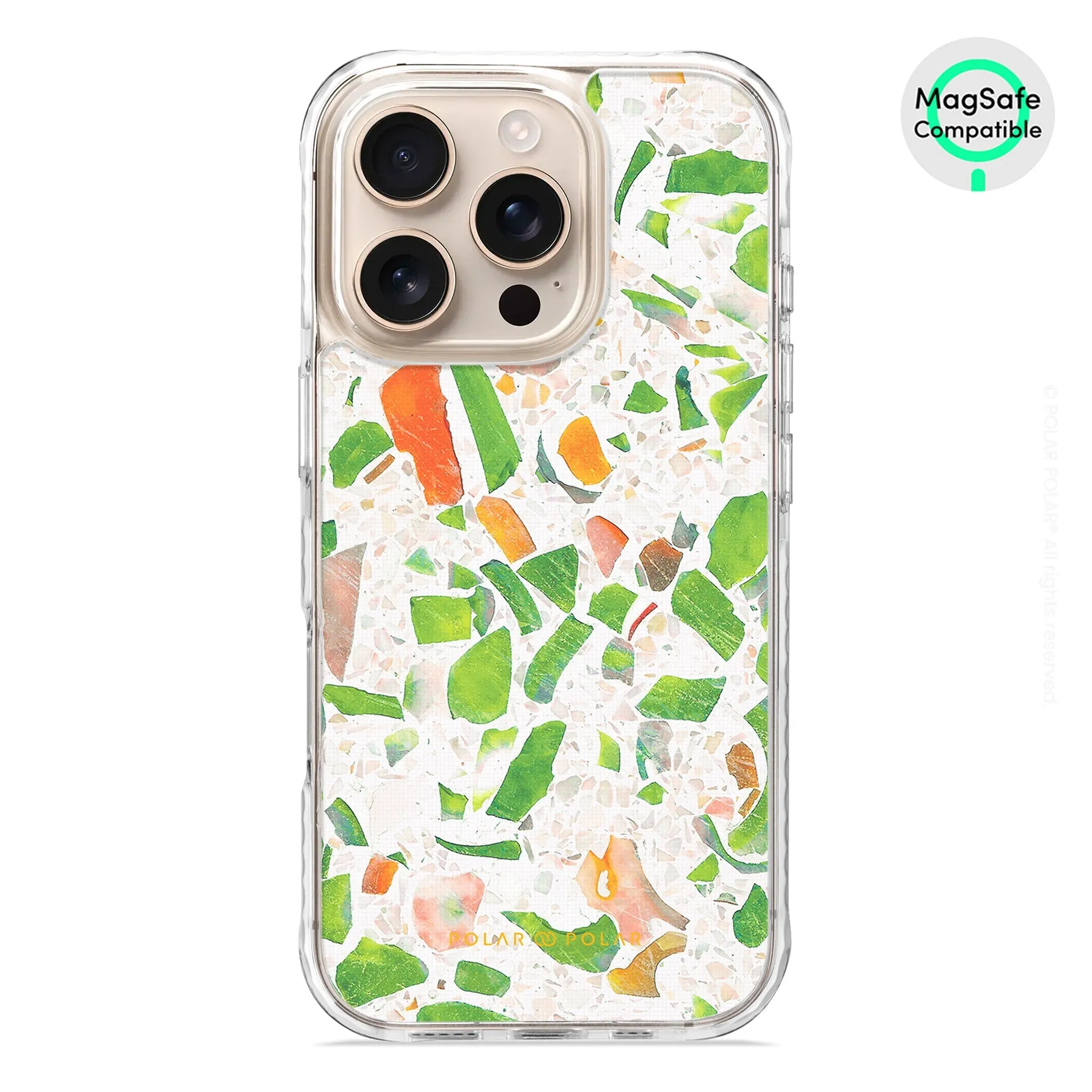 Terrazzo Green - iPhone 16 Pro Clear Bumper MagSafe Case