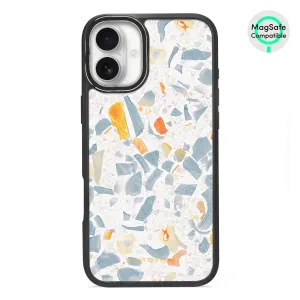 Terrazzo Grey - iPhone 16 Plus Frosted Black Bumper MagSafe Case