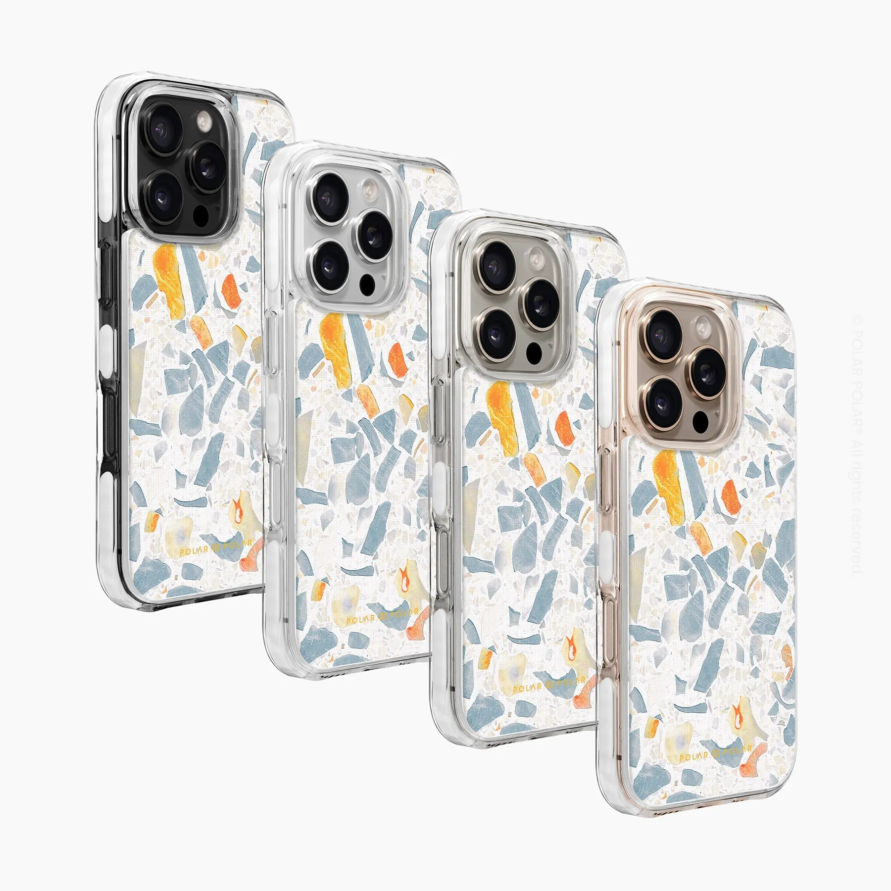 Terrazzo Grey - iPhone 16 Pro Clear Bumper MagSafe Case