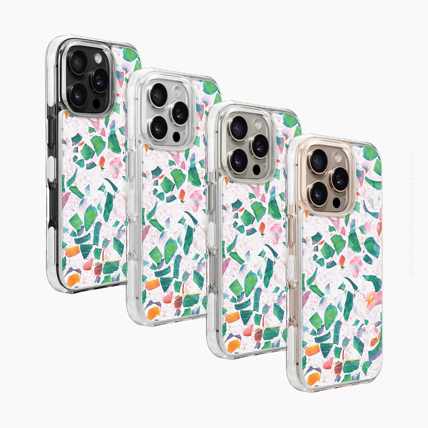 Terrazzo Lake Blue - iPhone 16 Pro Max Clear Bumper MagSafe Case