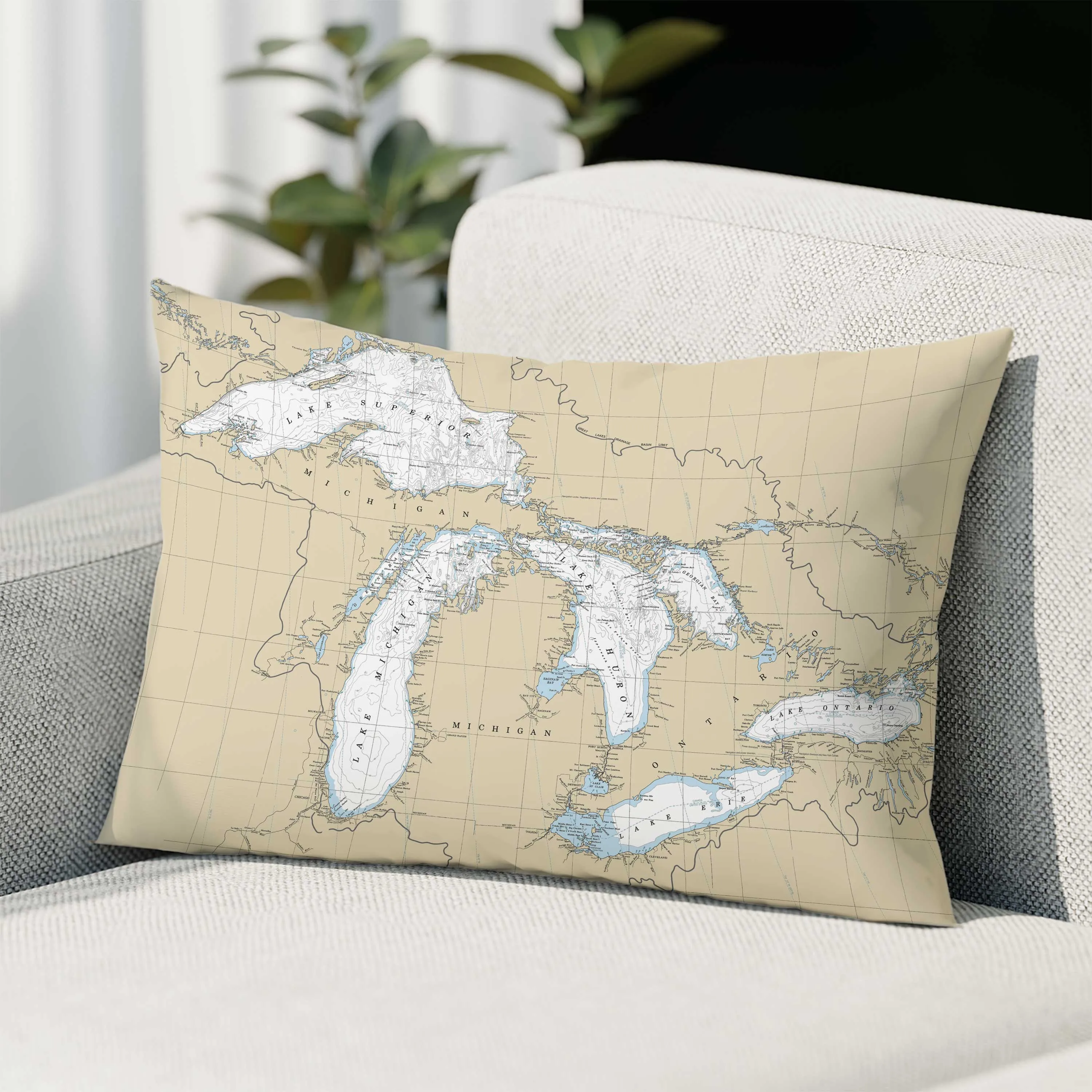 The Great Lakes Rectangle Pillow Cover