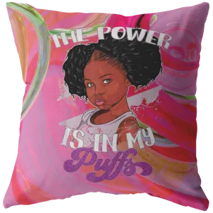 The Power is in your Puff Pillow (Pink)