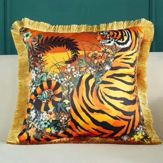 The Royal Animal Collection Printed Throw Cushion Pillow Cover