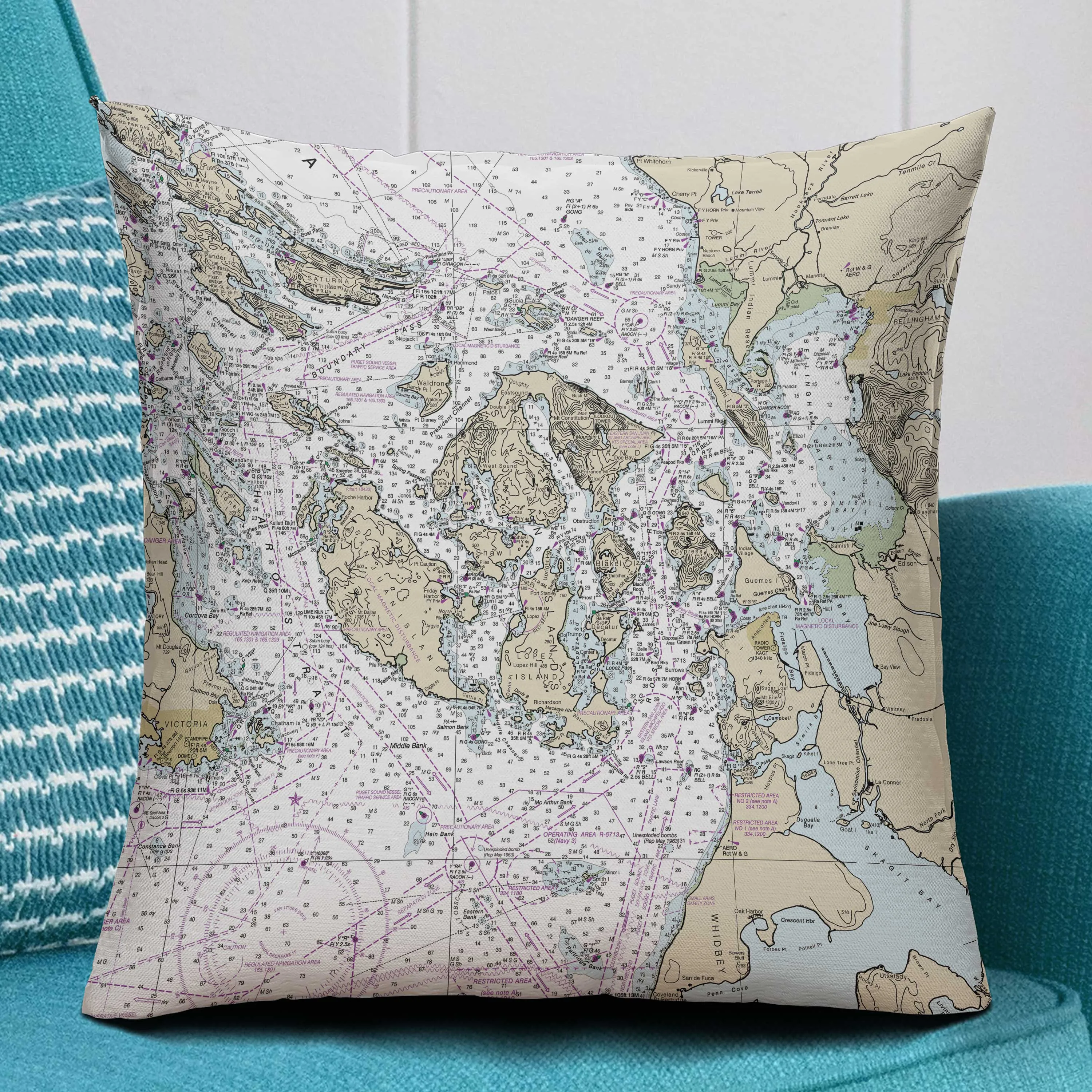 The San Juan Islands Square Pillow Cover