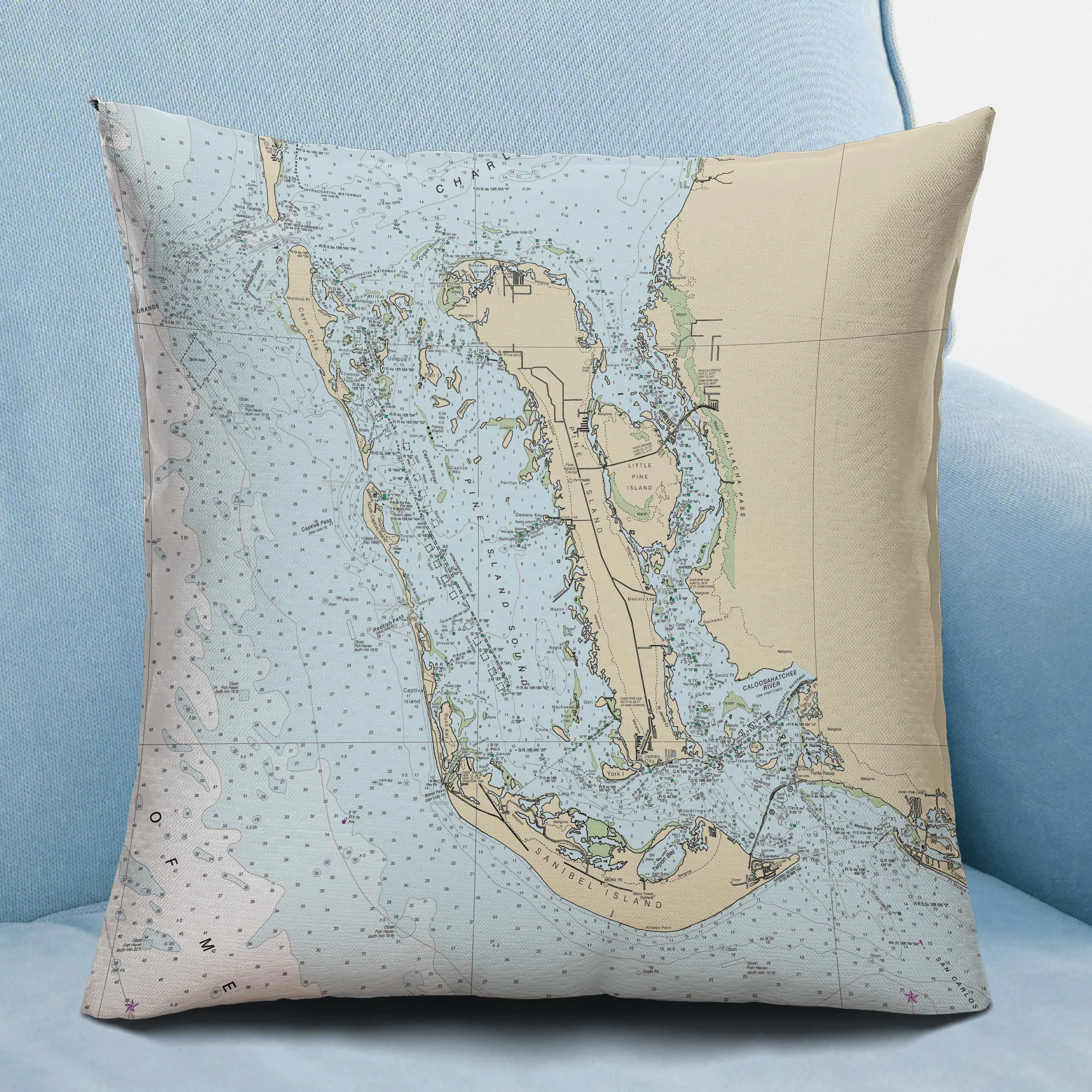 The Sanibel - Pine Island Sound Square Pillow Cover