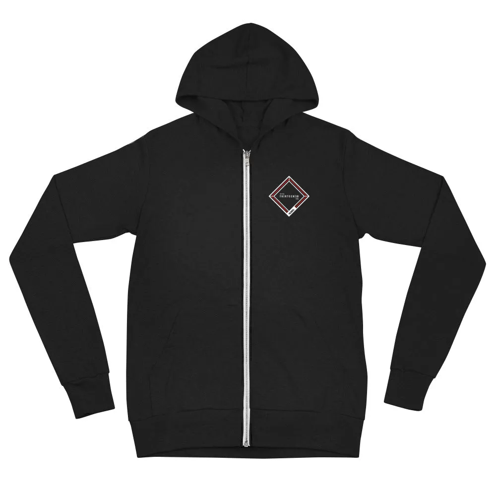 Thirteen | 10 Apparel 4CNRS Logo Unisex zip hoodie