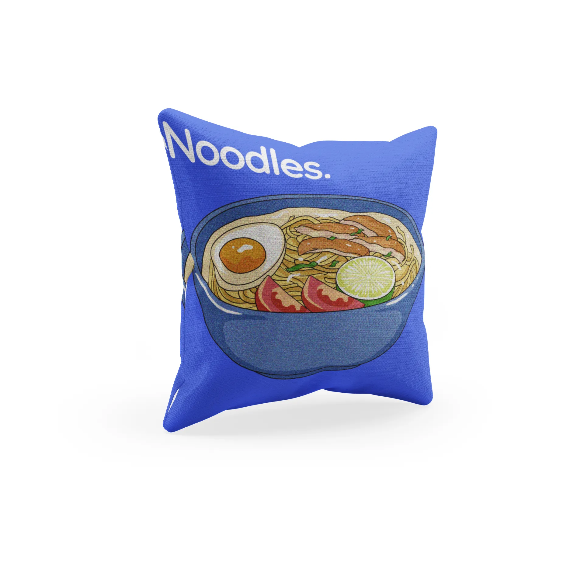 Throw Pillow Cover With Blue Pop Art Noodle Design For Playroom Decor or Girls Room Decor