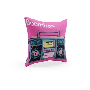 Throw Pillow Cover With Pink Pop Art Boombox Design For Dorm Room, Playroom Decor or Girls Bedroom Decor