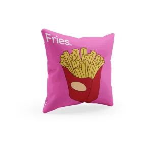 Throw Pillow Cover With Pink Pop Art Fries Design For Playroom Decor or Girls Room Decor