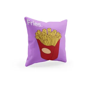 Throw Pillow Cover With Purple Pop Art Fries Design For Playroom Decor or Girls Room Decor