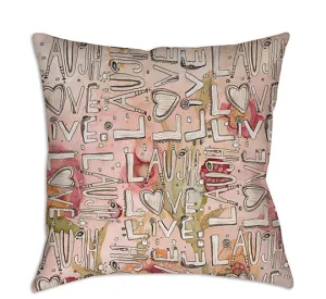 Throw Pillow Floral 'Laugh. Love. Live'