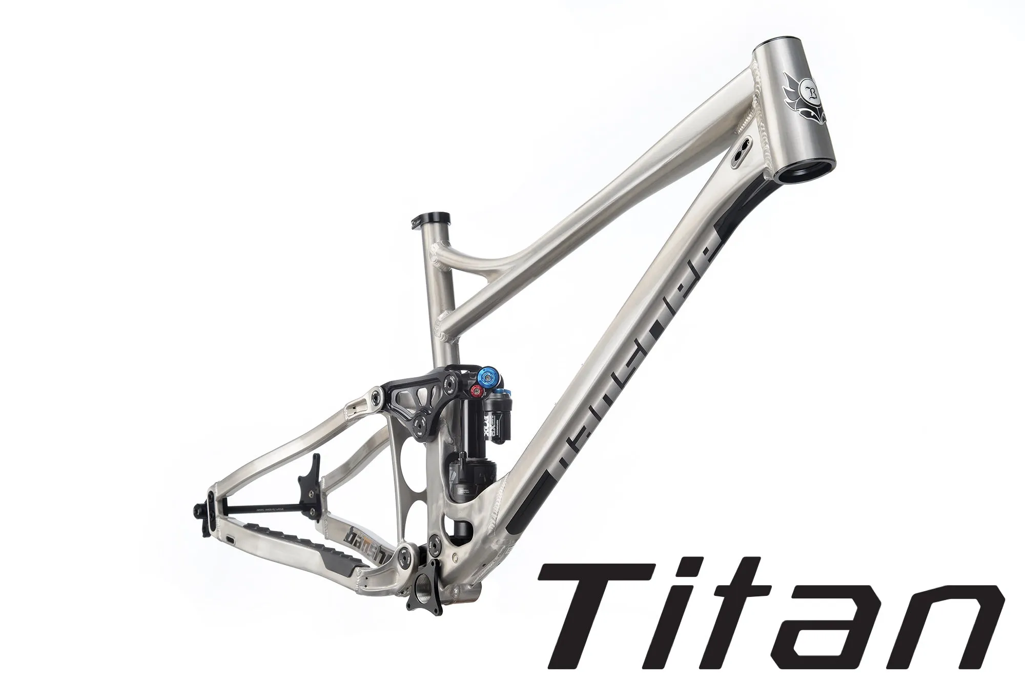 Titan V3.2 Frameset - Medium Tint Raw With Charcoal Decals, FOX Float X2 Performance Shock, Headset