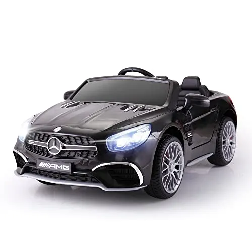 TOBBI 12V Licensed Mercedes Benz Kids Car Electric Ride On Car Motorized Vehicle with Remote Control, 2 Powerful Motors, LED Lights, MP3 Player/USB Port/TF Interface, Black