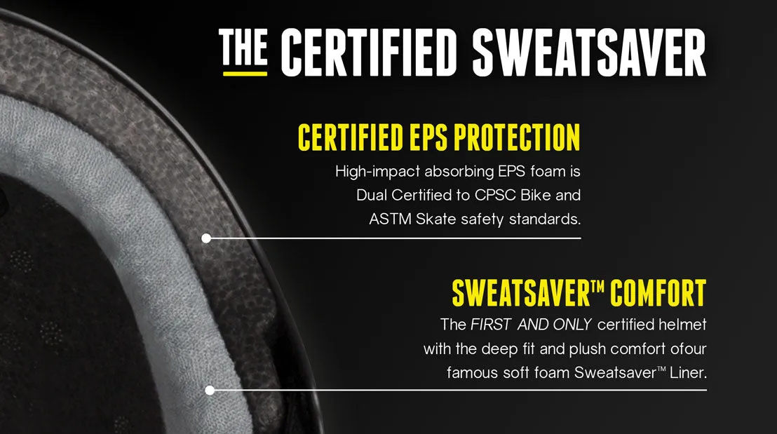Triple 8 Certified Sweatsaver Helmet Carbon Rubber