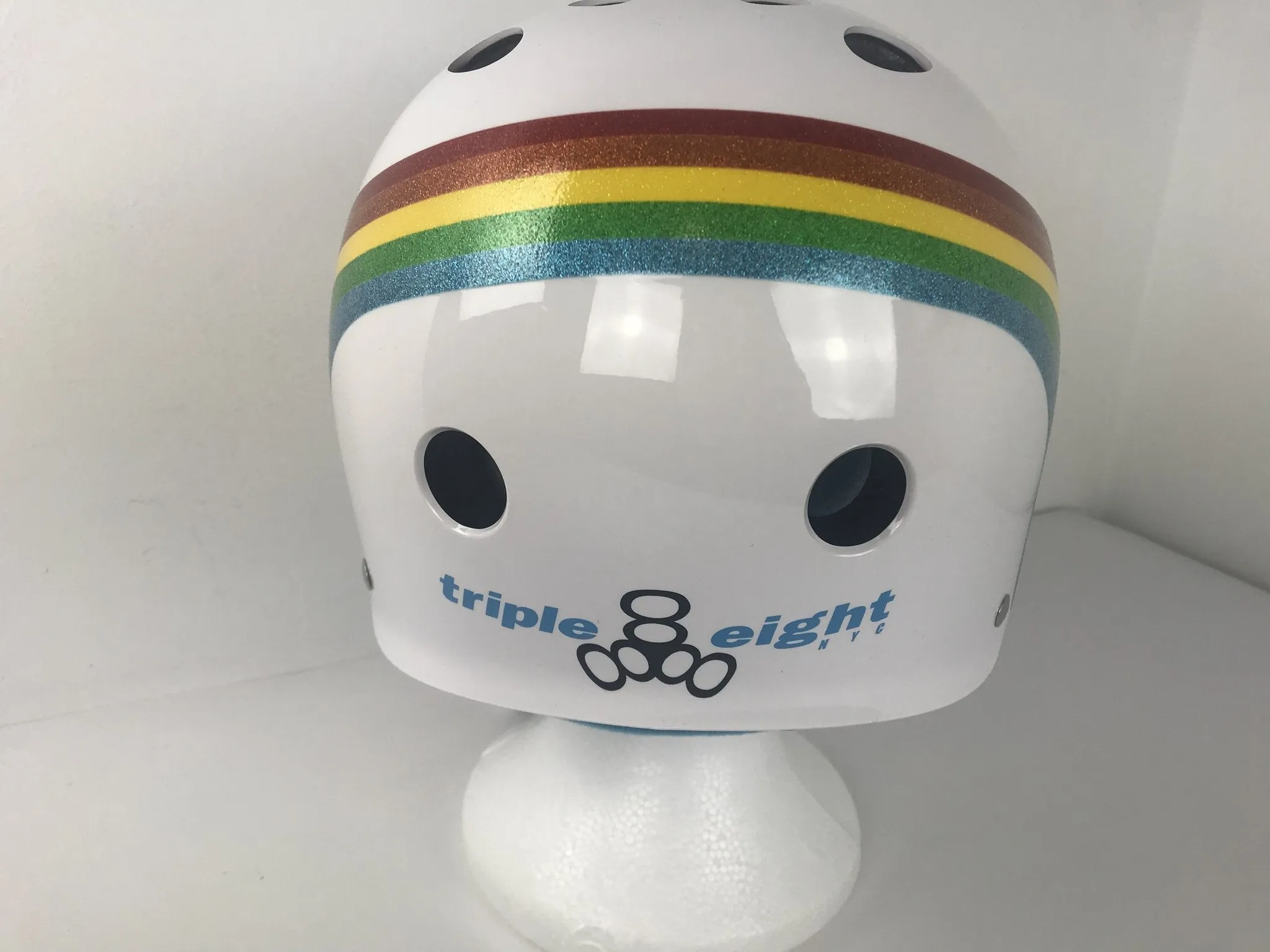 Triple 8 The Certified Helmet SS Rainbow Sparkle White
