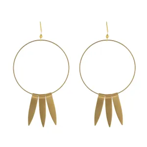 Triple Beam Brass Earrings