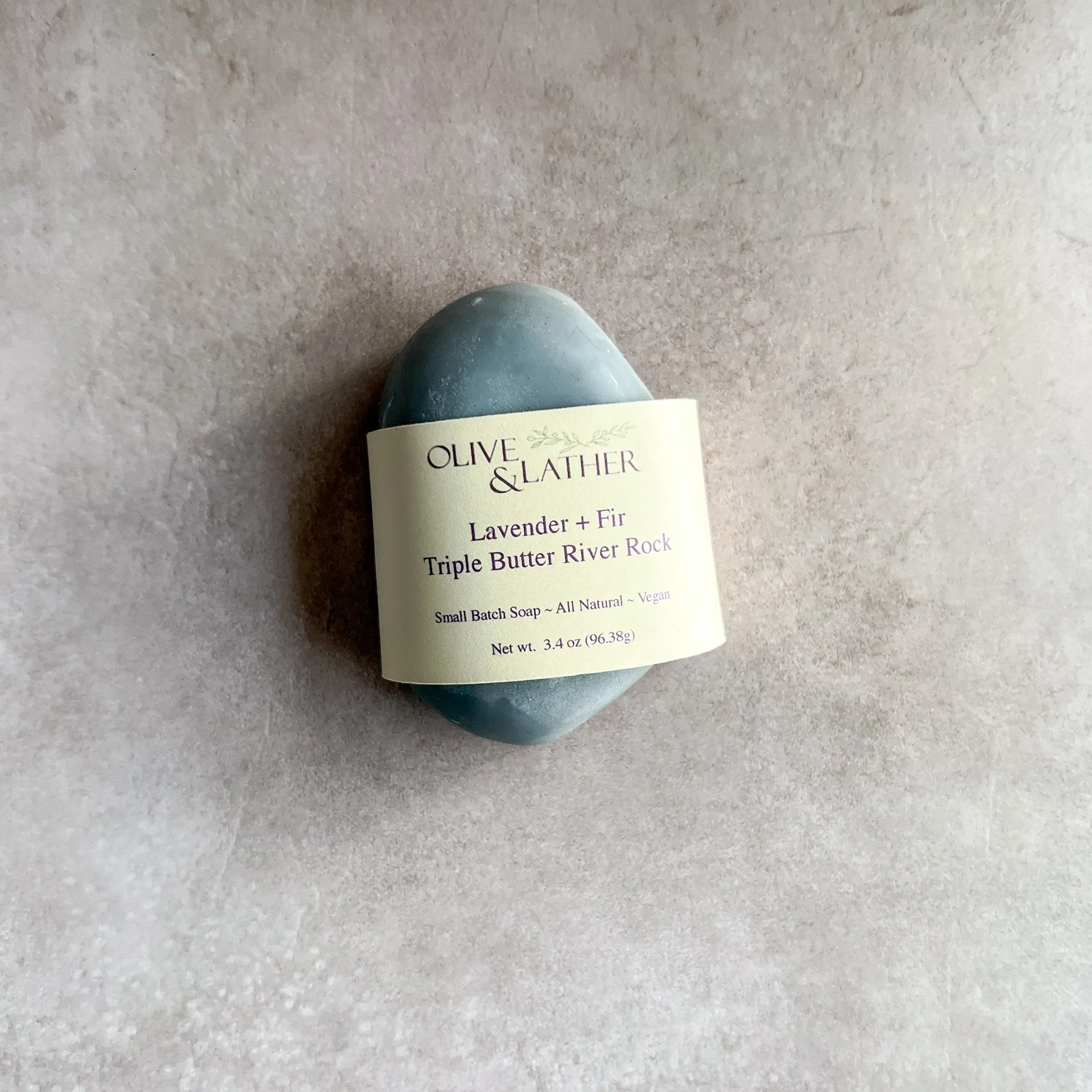 Triple Butter River Rock Soap ~ Lavender   Fir Needle   Sweet Orange