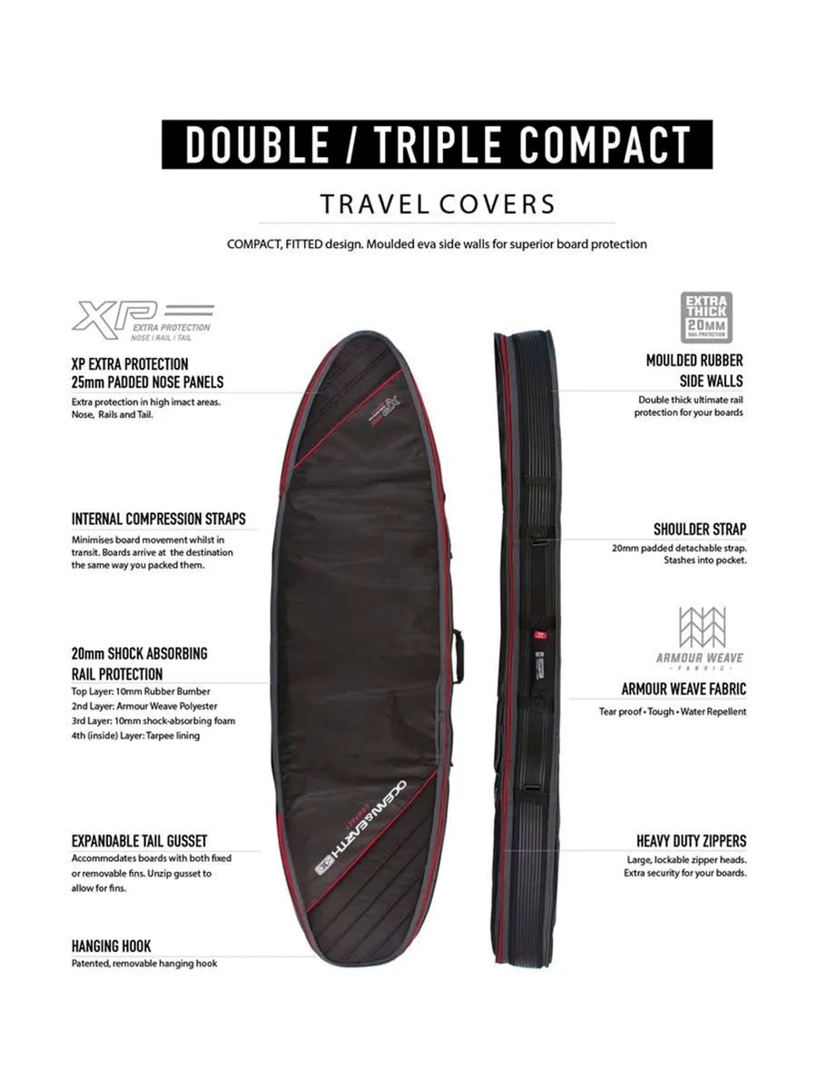 Triple Compact Shortboard Cover