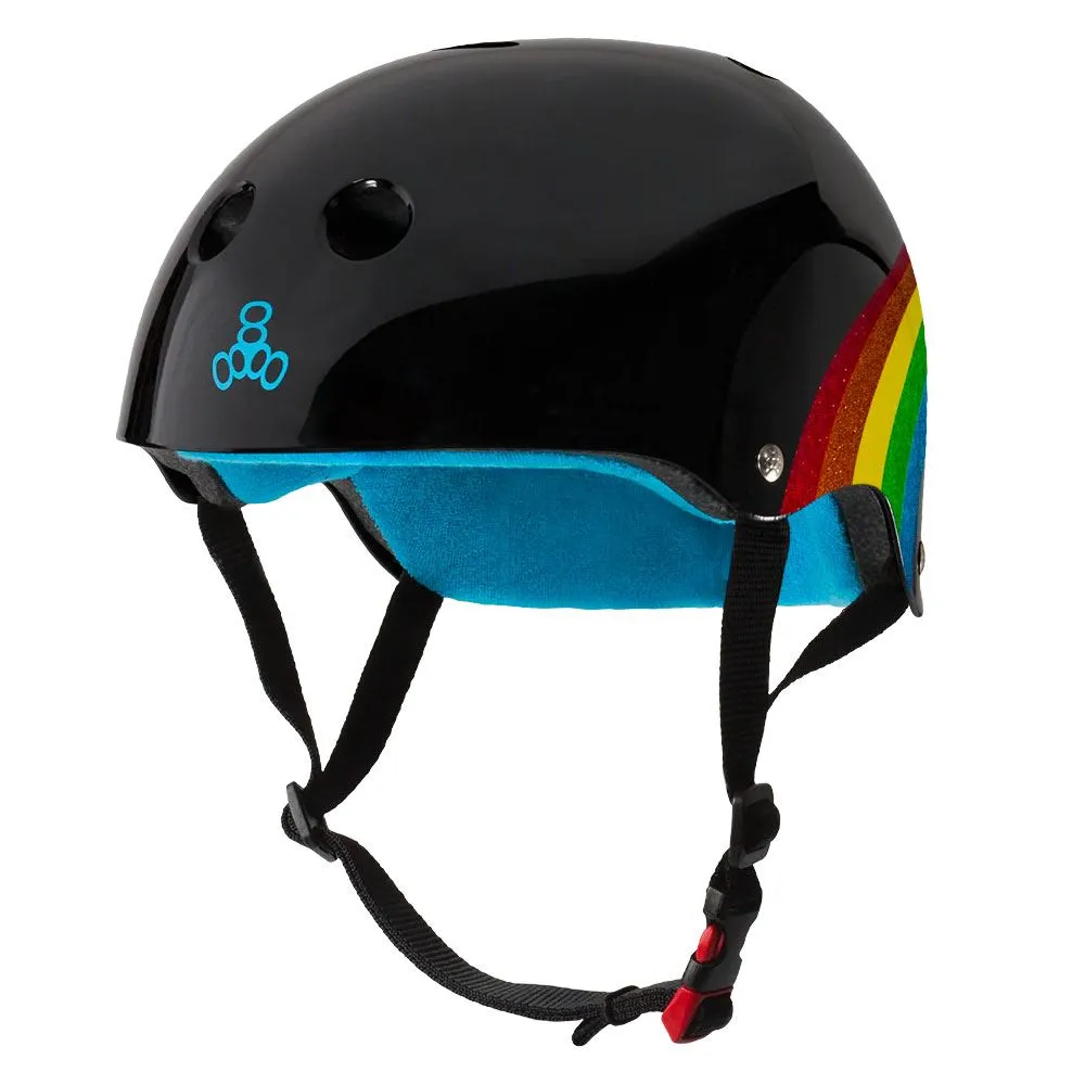 Triple Eight Sweatsaver Certified Helmet Rainbow Sparkle Black