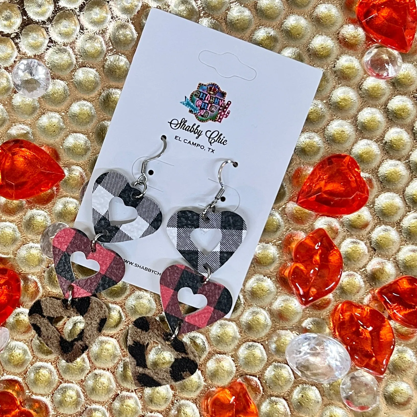 Triple Heart Earrings