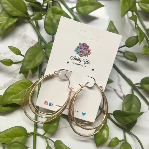 Triple Illusion Earrings - Gold