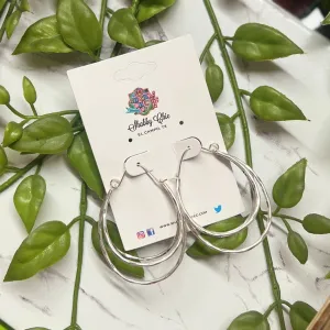 Triple Illusion Earrings - Silver