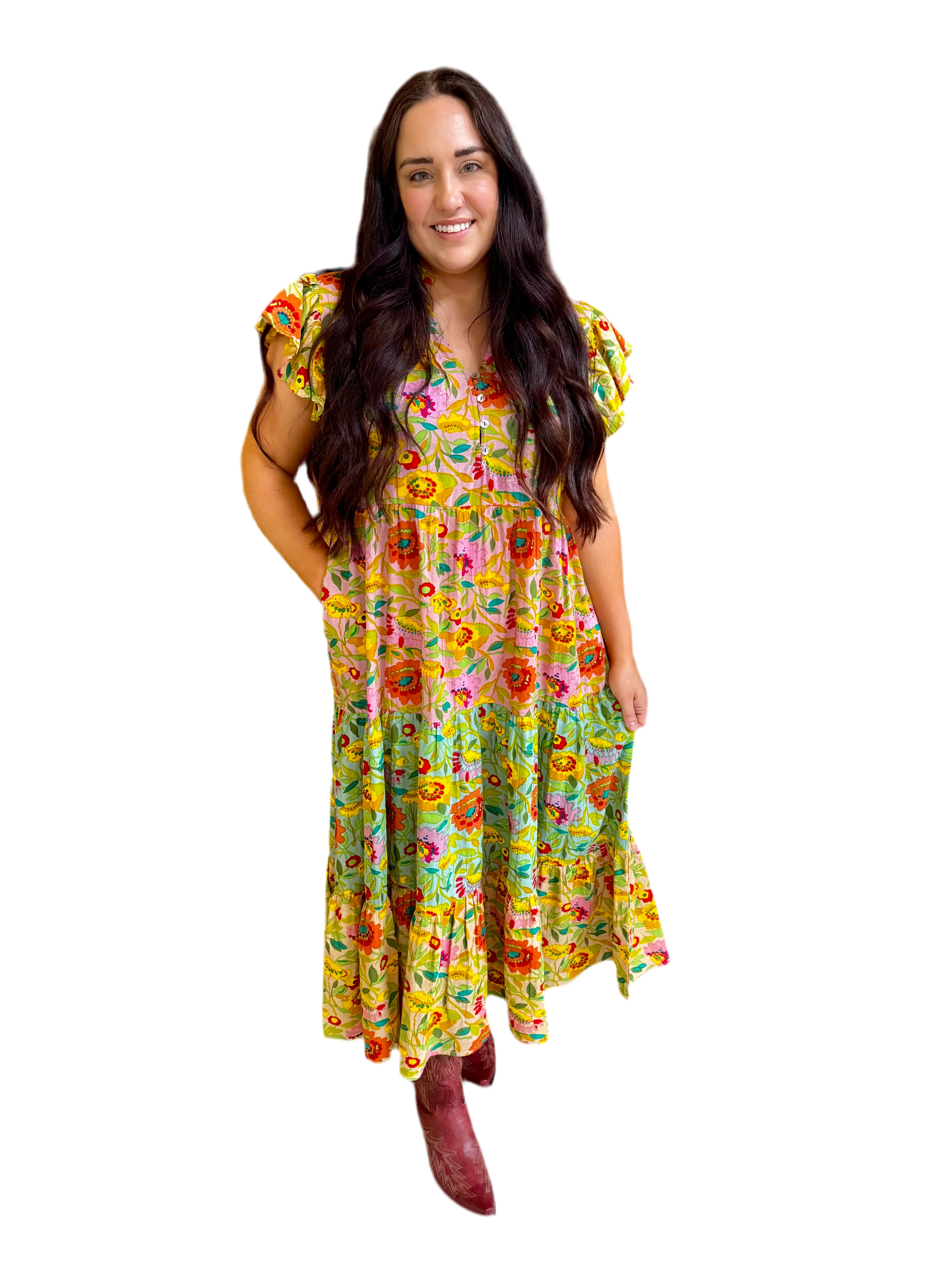 Triple Print Maxi Dress - Uncle Frank
