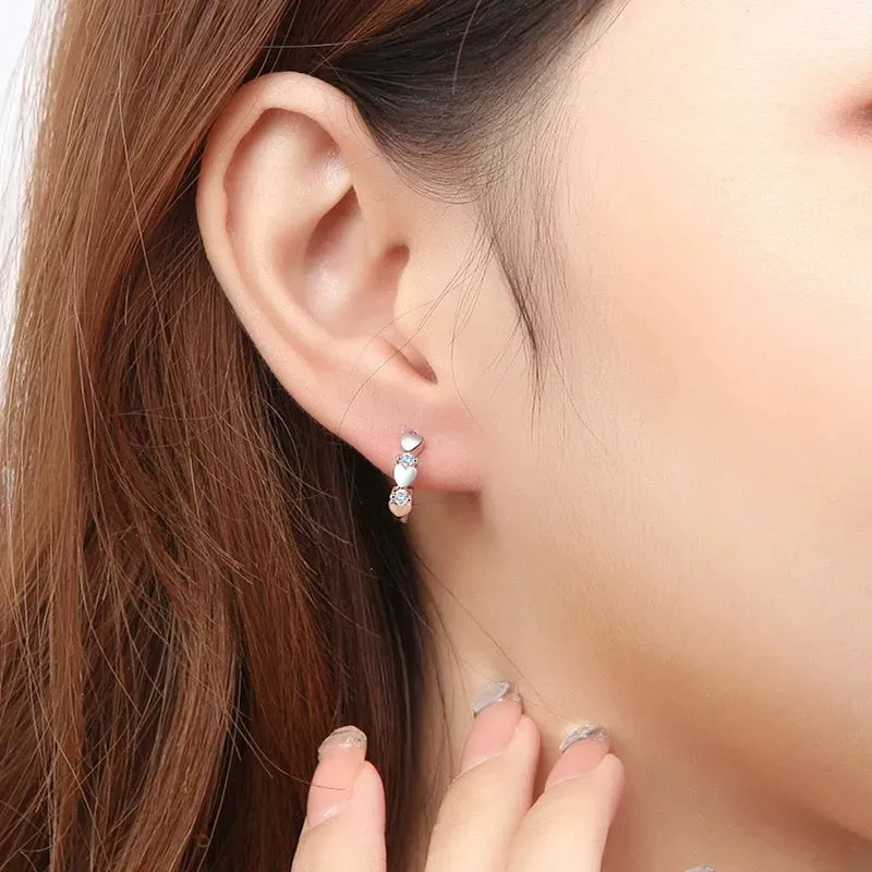 Triple Small Heart Hoops