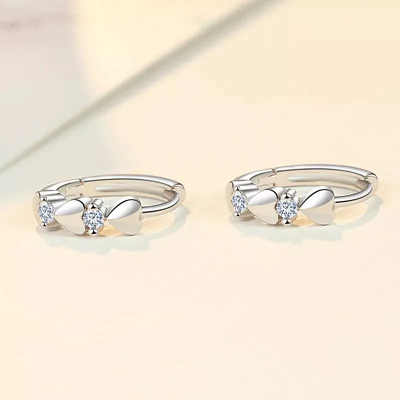 Triple Small Heart Hoops