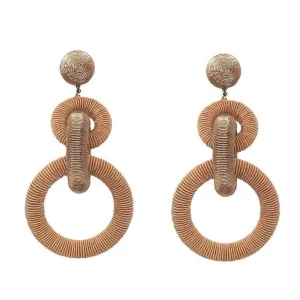 Triple Tiered Blush Silk Hoop Earrings