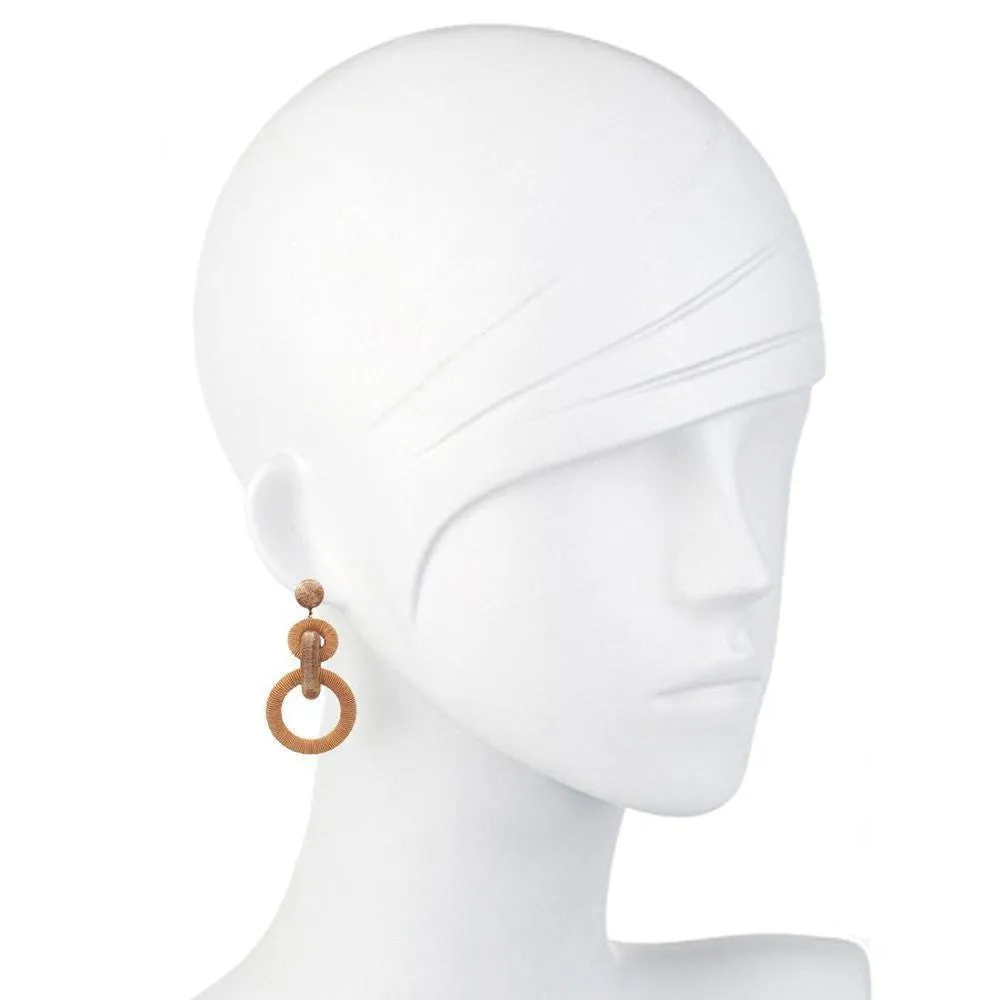 Triple Tiered Blush Silk Hoop Earrings
