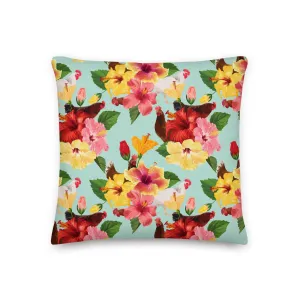 Tropical Chicken Vibes Throw Pillow