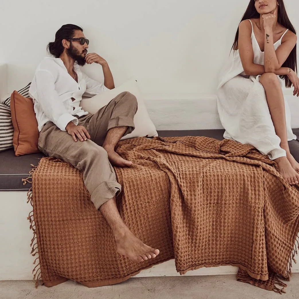 Turkish Cotton Throw Terracotta
