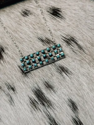 Turquoise Triple Row Bar Necklace