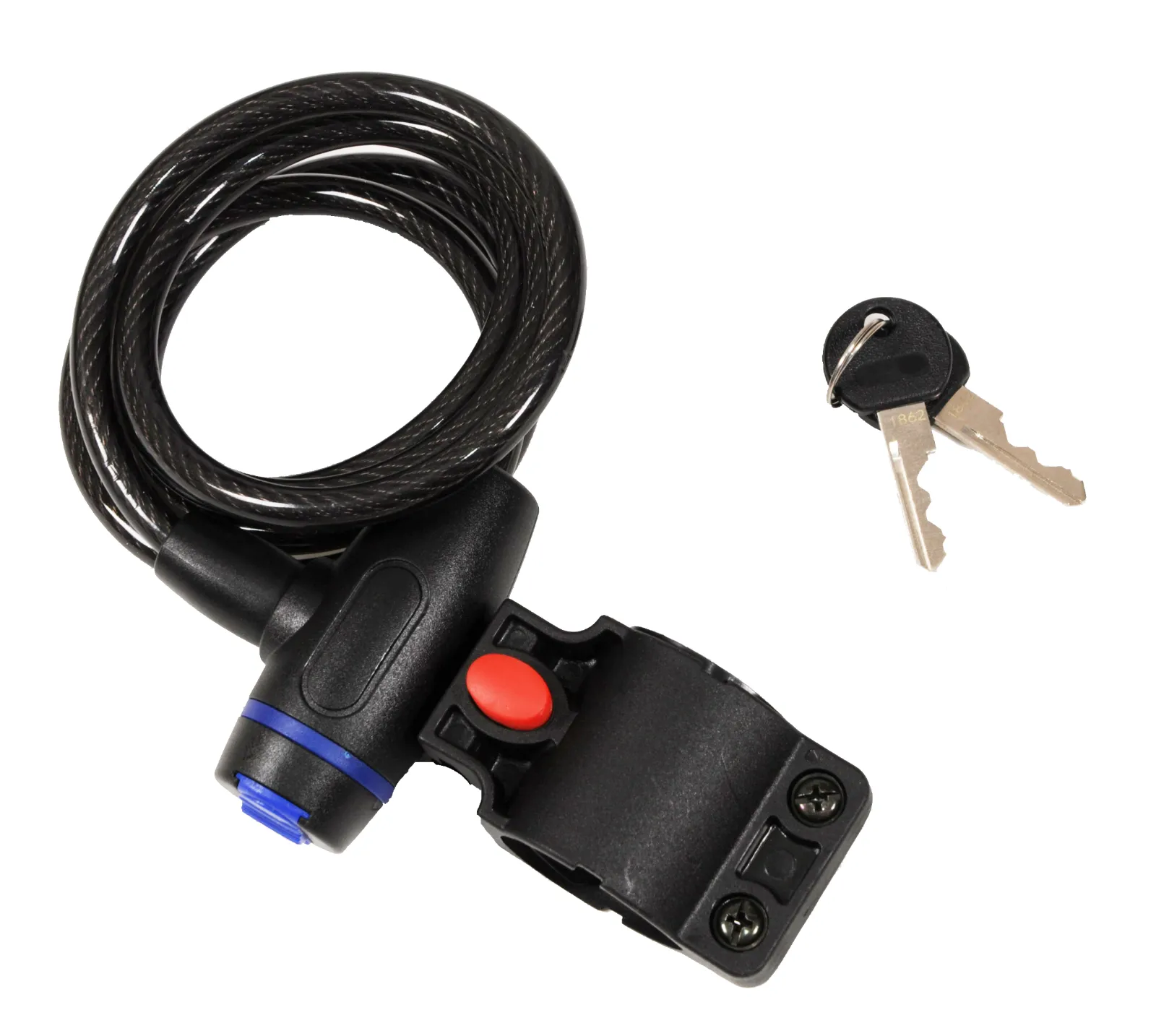 Twice High Security Cable Bike Lock - 8mm x 1.5m - 2 Keys - Black