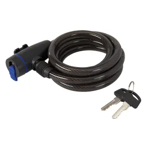 Twice High Security Cable Bike Lock - 8mm x 1.5m - 2 Keys - Black