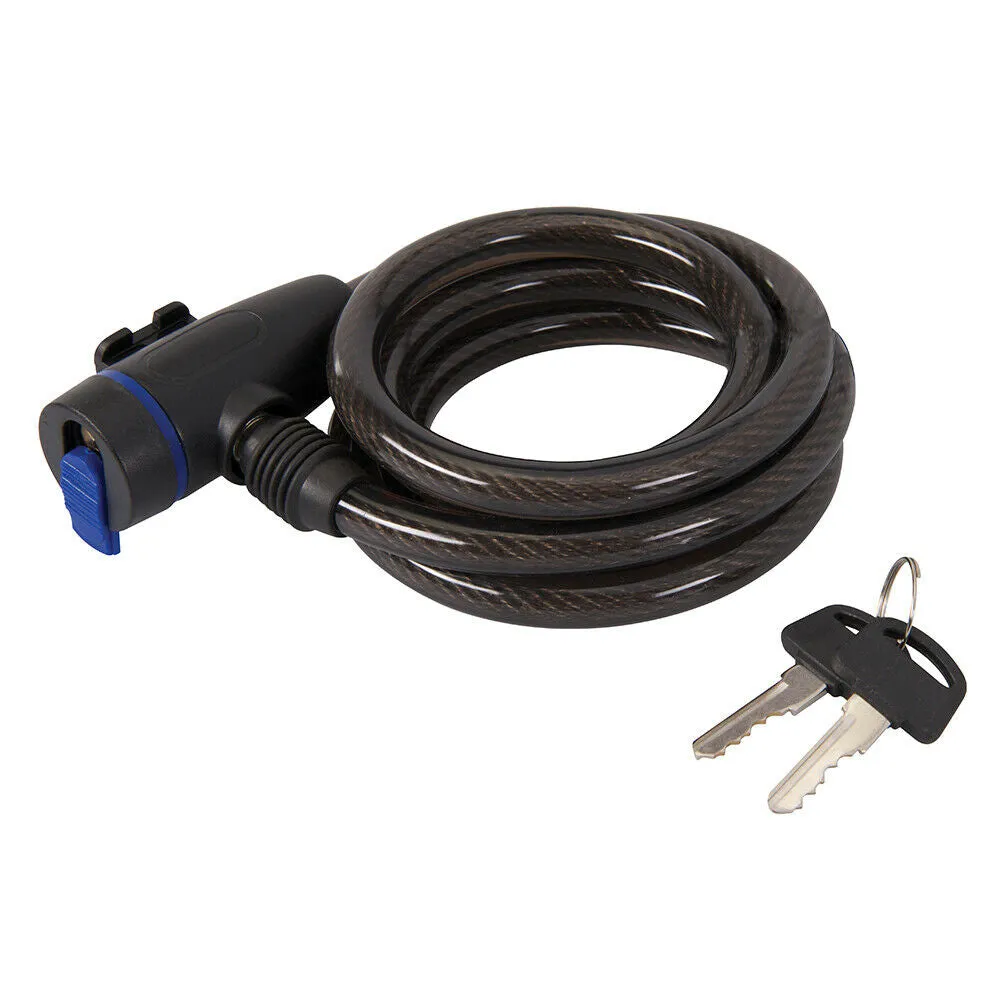 Twice High Security Cable Bike Lock - 8mm x 1.5m - 2 Keys - Black