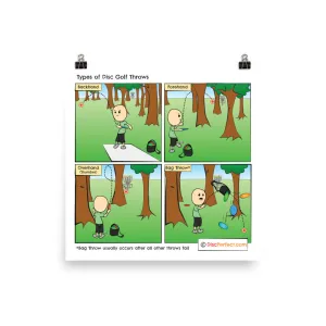 Types of Disc Golf Throws Poster
