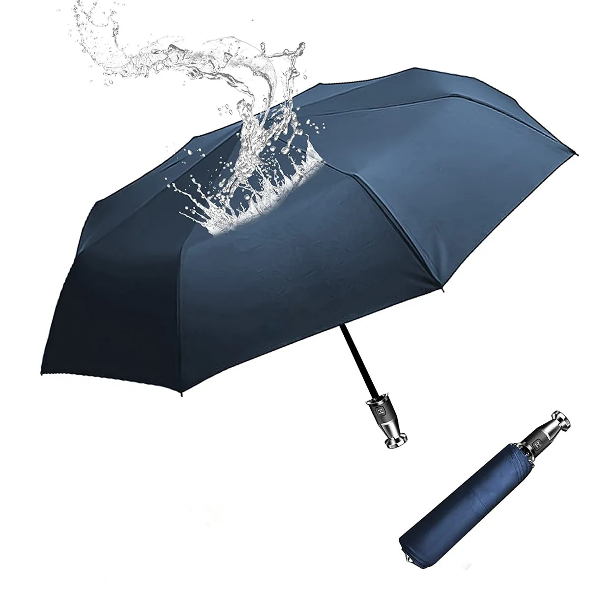 Umbrella for All Cars, 10 Ribs Umbrella Windproof Automatic Folding Umbrella, One-handed use, Rain and Sun Protection, Car Accessories NS13993